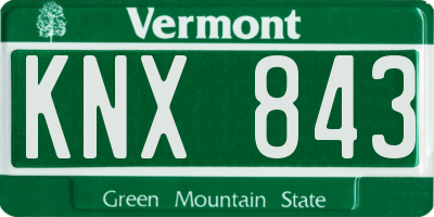 VT license plate KNX843