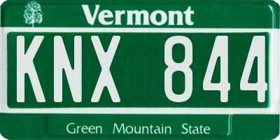 VT license plate KNX844