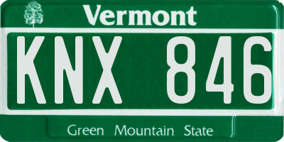 VT license plate KNX846