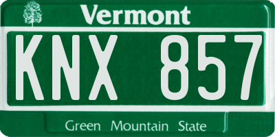 VT license plate KNX857