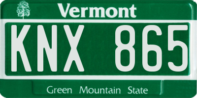 VT license plate KNX865