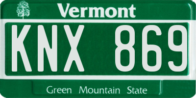 VT license plate KNX869