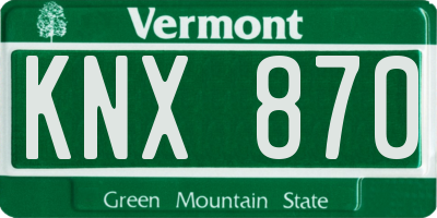 VT license plate KNX870