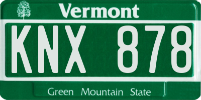 VT license plate KNX878