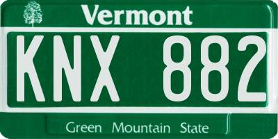VT license plate KNX882