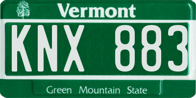 VT license plate KNX883