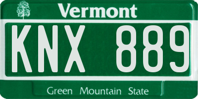 VT license plate KNX889
