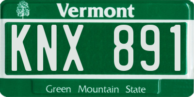 VT license plate KNX891