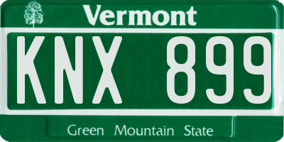 VT license plate KNX899