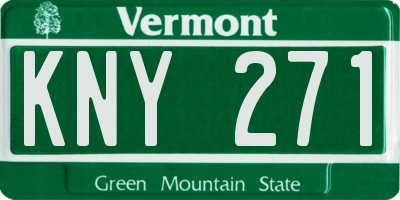VT license plate KNY271
