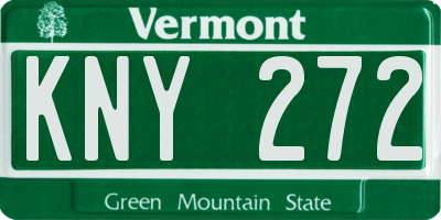 VT license plate KNY272