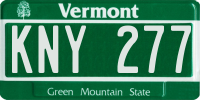VT license plate KNY277