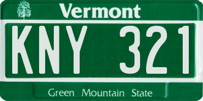 VT license plate KNY321