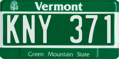 VT license plate KNY371