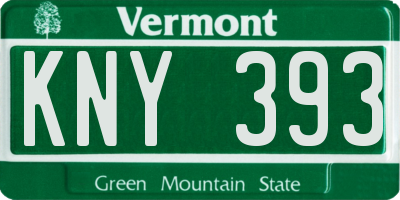 VT license plate KNY393