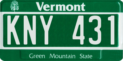 VT license plate KNY431