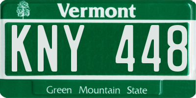 VT license plate KNY448