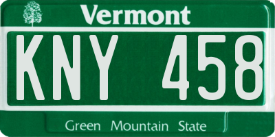 VT license plate KNY458