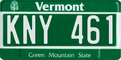 VT license plate KNY461
