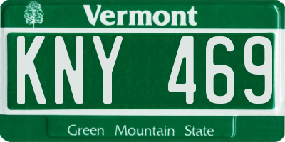 VT license plate KNY469