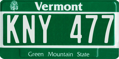 VT license plate KNY477