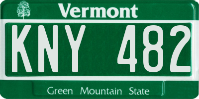 VT license plate KNY482