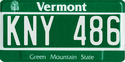 VT license plate KNY486