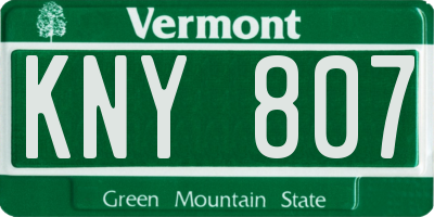 VT license plate KNY807