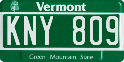 VT license plate KNY809