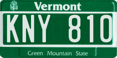 VT license plate KNY810