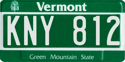 VT license plate KNY812