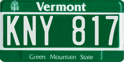 VT license plate KNY817
