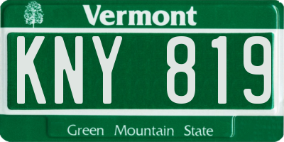 VT license plate KNY819