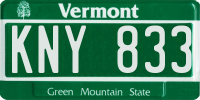VT license plate KNY833