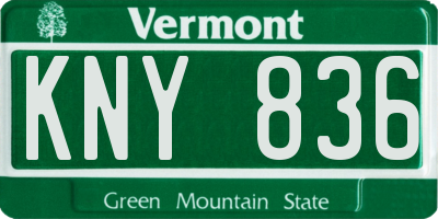 VT license plate KNY836