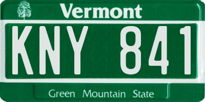 VT license plate KNY841