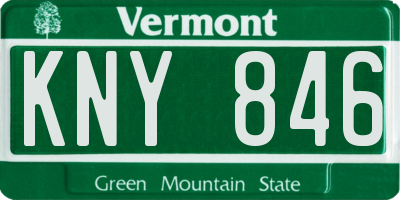 VT license plate KNY846