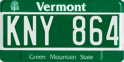 VT license plate KNY864