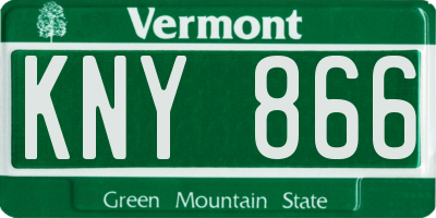 VT license plate KNY866