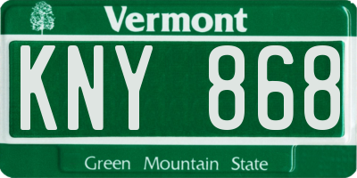 VT license plate KNY868