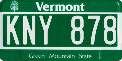 VT license plate KNY878