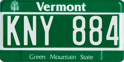 VT license plate KNY884