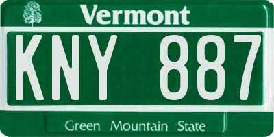 VT license plate KNY887