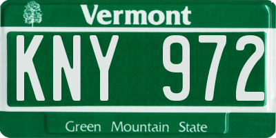 VT license plate KNY972