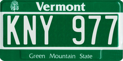 VT license plate KNY977