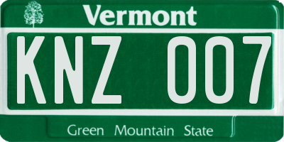VT license plate KNZ007