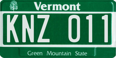 VT license plate KNZ011
