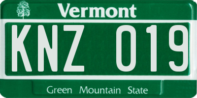 VT license plate KNZ019