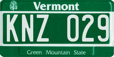 VT license plate KNZ029
