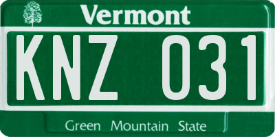 VT license plate KNZ031